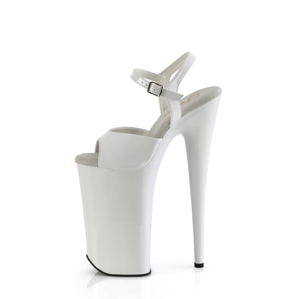 Pleaser - BEYOND-009 Sandaal met enkelband, Paaldans schoenen - Wit